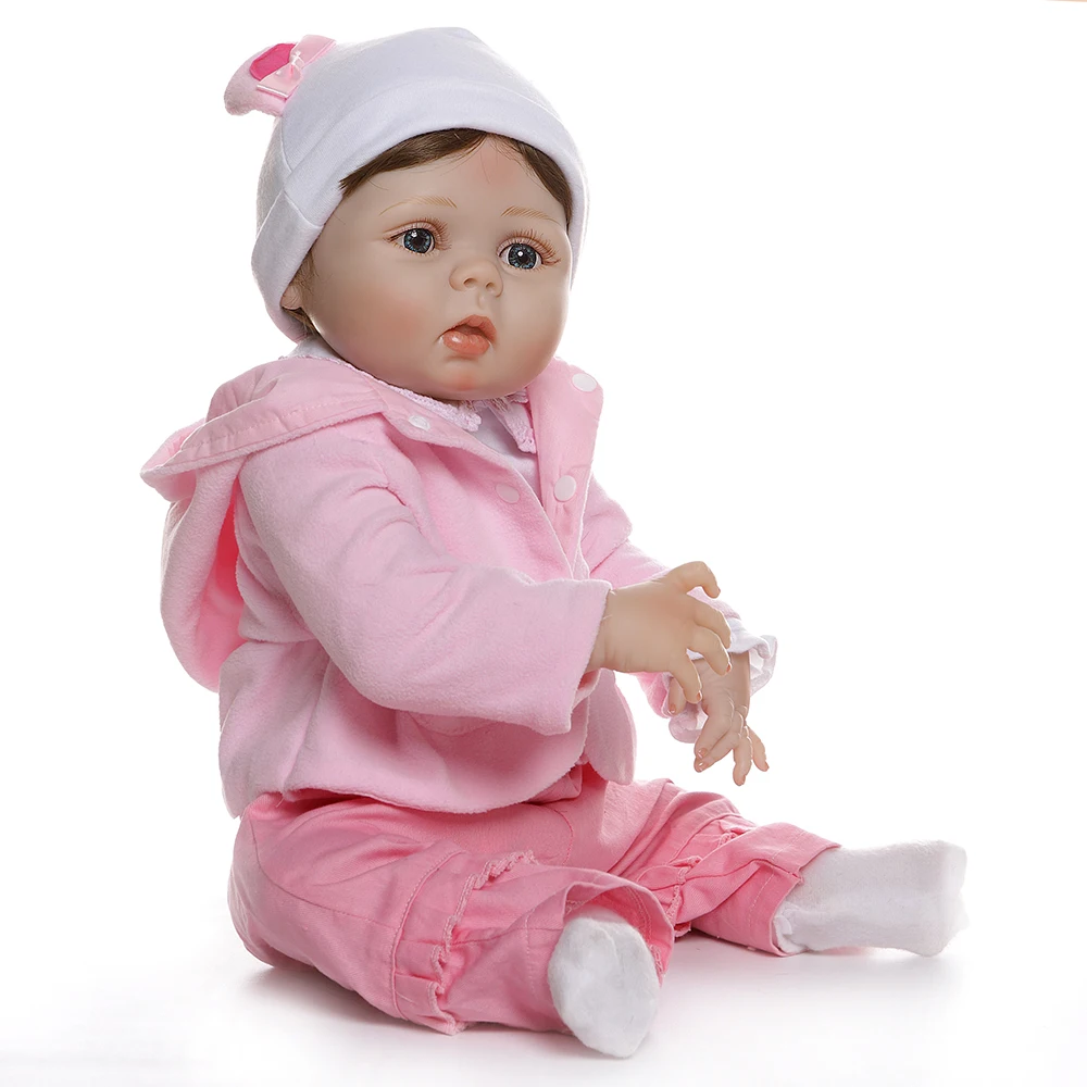 

Bebe 56CM reborn toddler girl doll full body soft silicone 0-3M real baby size bebe doll reborn Bath toy Anatomically Correct