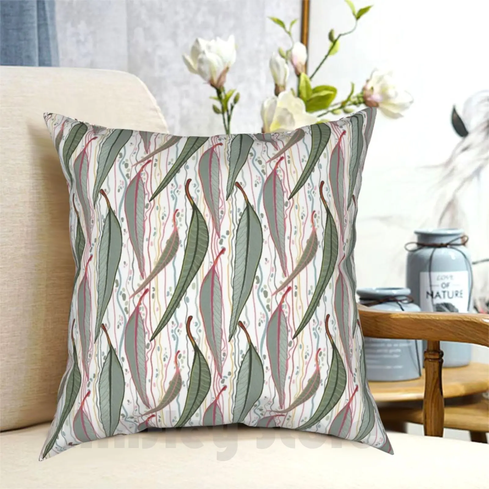 

Bush Eucalyptus Leaves Pillow Case Printed Home Soft Throw Pillow Eucalyptus Gum Gumleaves Leaf Natural Contemporary