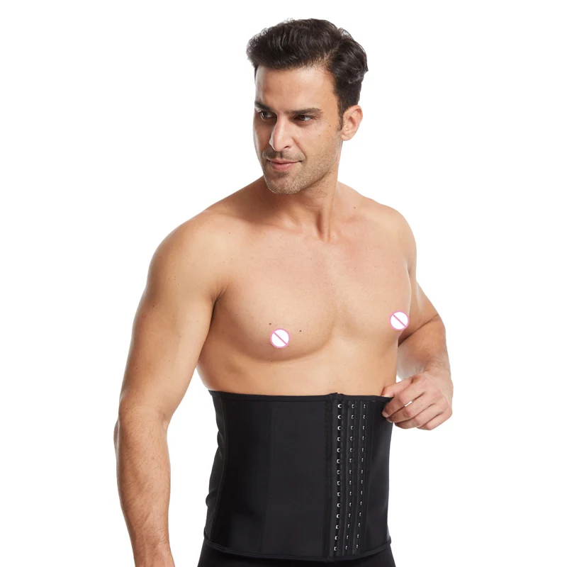 Men Natural Latex Corset Waist Belt Workout Waist Trainer Tummy Slimming Body Shaper Trimmer Belt Abs Abdomen Fitness Shapewear