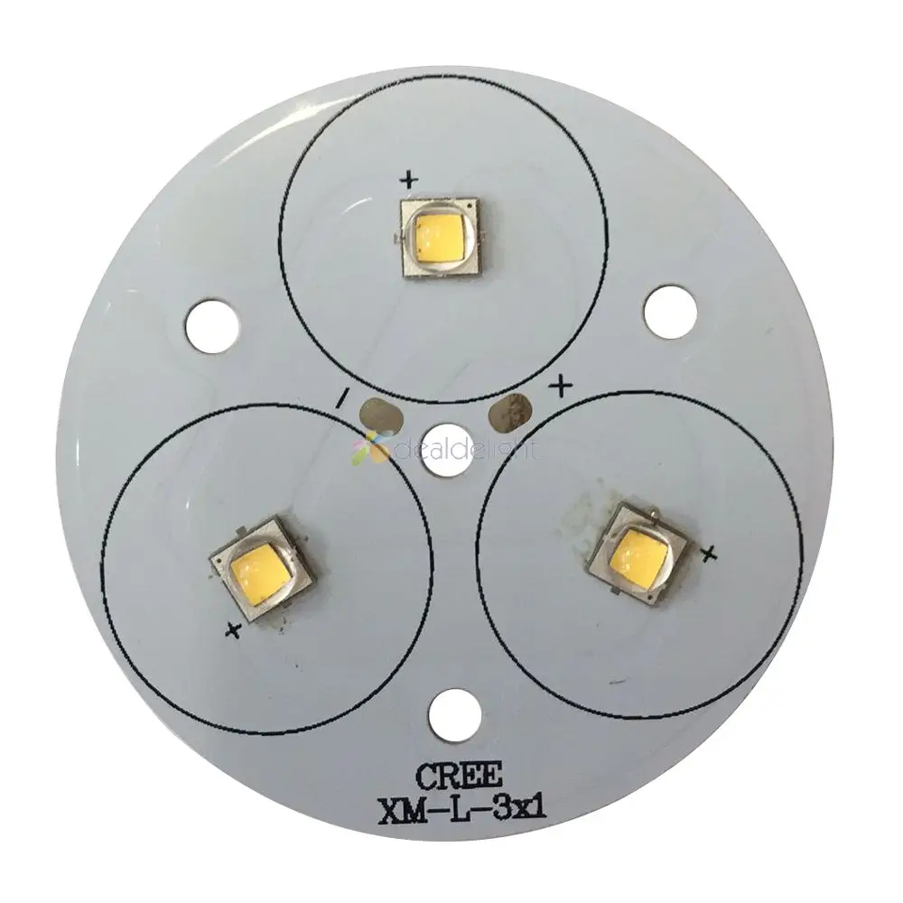 30w  XML2 T6 3 leds lamp Cool White Neutral White Warm White 50mm PCB + 12V 26mm 5 Modes For Driver DIY Flashlight