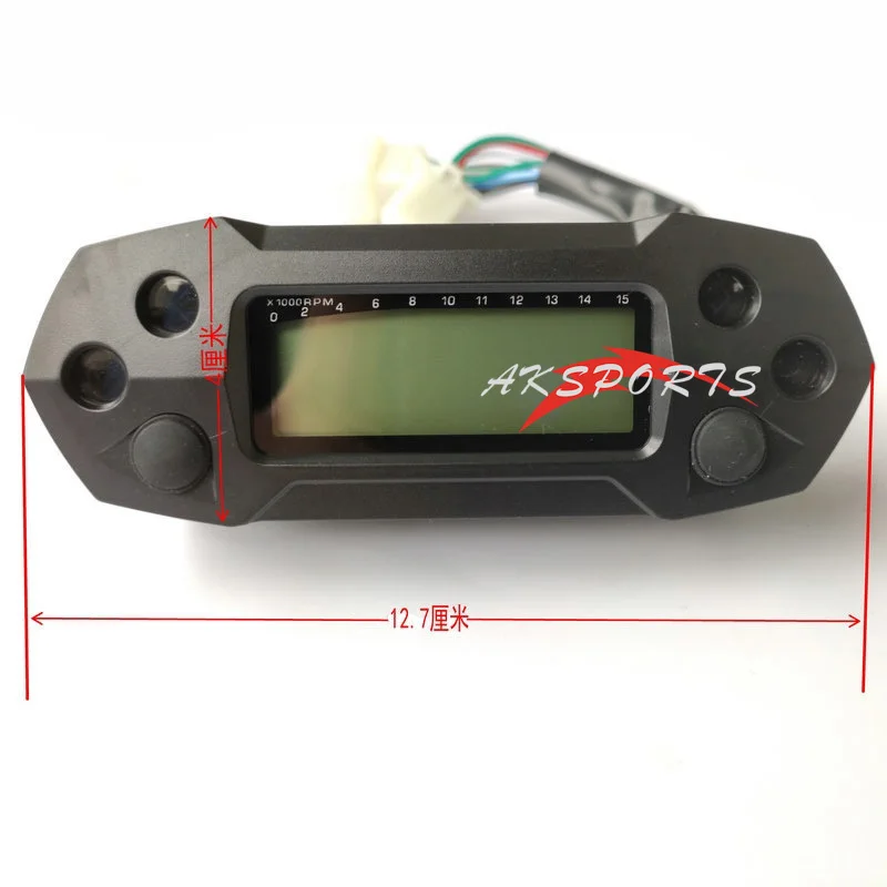 Nuovo contachilometri LCD per motocicletta mini misuratore di velocità regolabile elettrico digitale modificato 15x1000 rpm contachilometri per