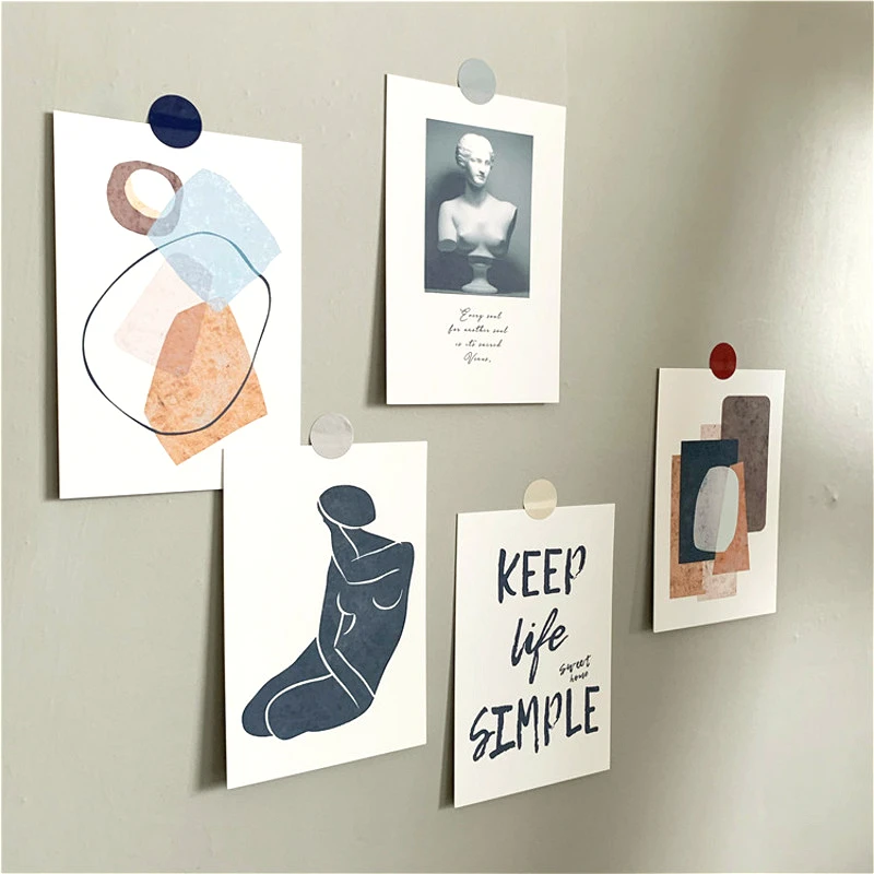 5Pc Set Retro Kunst Abstrakte Karten Darstellung Poster Postkarte Foto Requisiten DIY Schlafzimmer Wand Kreative Dekorative Schreibwaren Geschenk