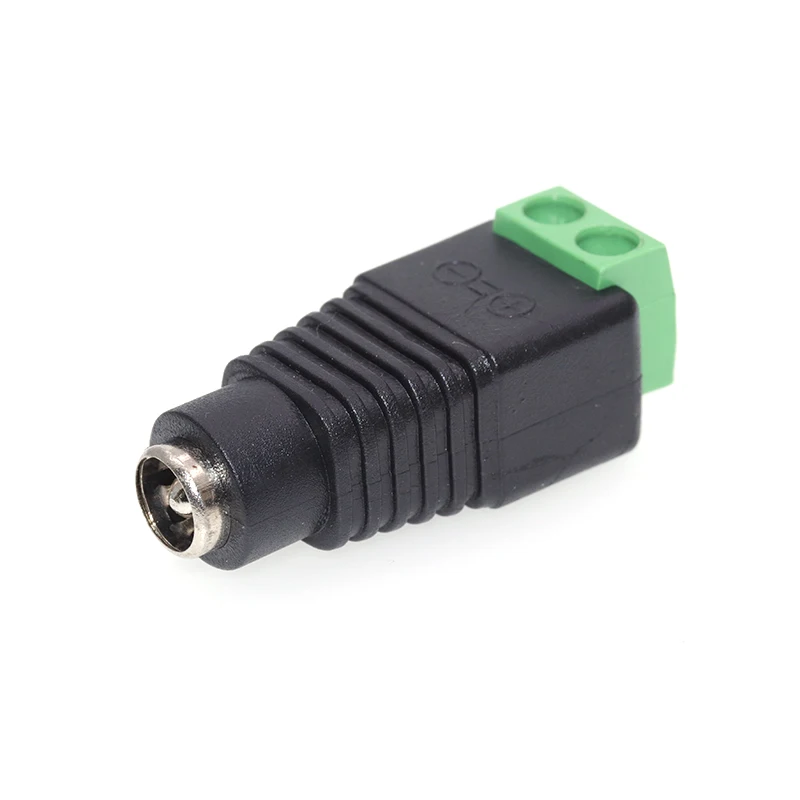 2PCS DC Power Plug Connector 2.1 x 5.5mm 5.5*2.1mm 5.5*2.5mm (Screw Fastening Type) Needn\'t Welding Female Male DC Plug Adapter