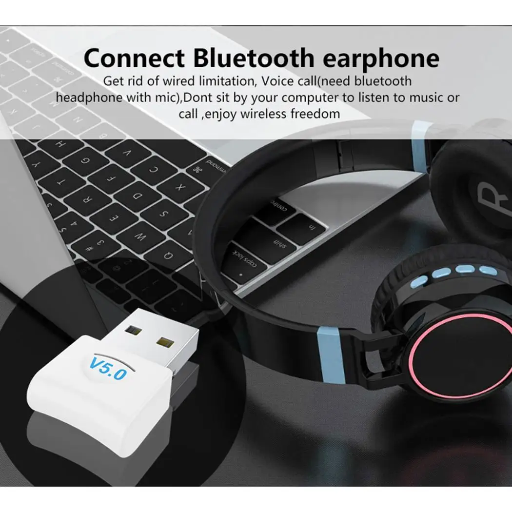 Draadloze Bluetooth Adapter 5.0 Bluetooth Dongle 20 (M) Voor 10 (Mbps) usb Desktop Plug En Play Computer