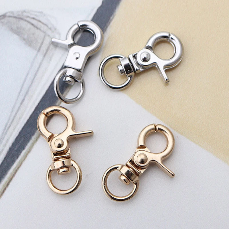 10pcs Metal Snap Hook Trigger Lobster Clasps Clips Spring Gate Leather Craft Pet Leash Bag Strap Belt Webbing Keychain Hooks