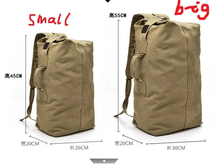 military use Tough guy movie cash bag outdoor travel bucket backpack canvas mountaineering men\'s large capacity luggage bag