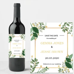Custom name and date LOGO, personalized stickers, wedding champagne labels, packaging stickers, custom wine bottle labels