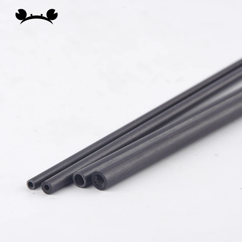 Tubo hueco de fibra de carbono, varilla de carbono para cometa, Avión RC, aeromodelismo, Material de helicóptero, 5 piezas, 2mm/3mm/4mm/5mm/6mm,