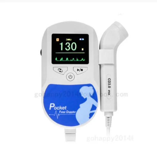 Contec Handheld Color Prenatal Fetal Doppler 3MHz Probe Baby Heart Beat Monitor