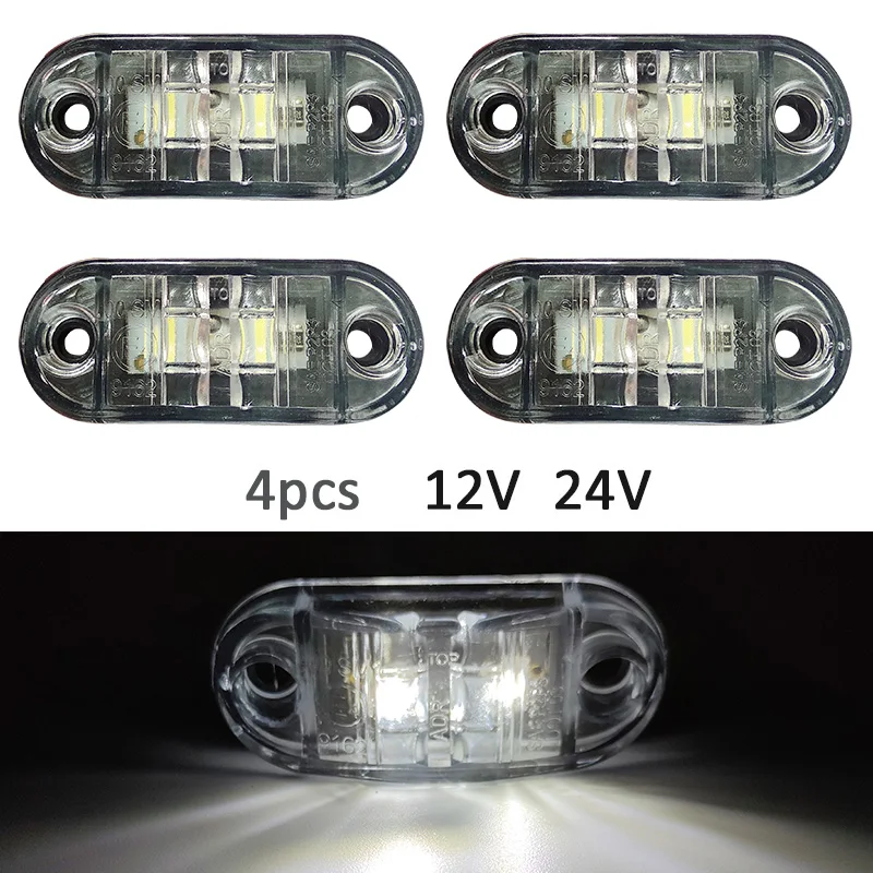 4pcs Led Side Maker Light 12V 24V Side Lights LED Clearance Marker Lamps For Cabin Turn Signals Car Front Rear Bumper Lamp