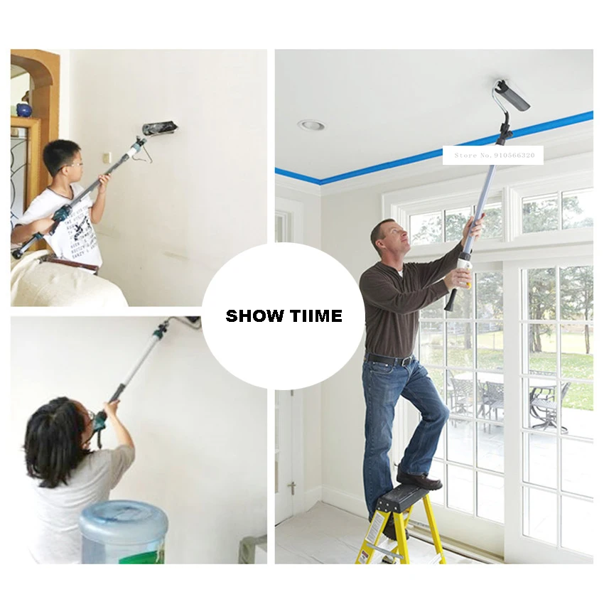 T0103135 Telescopic Latex Paint Roller Brush Machine Scalable Storage Suction Straw Type Lengthening Wall Paint Roller Tool