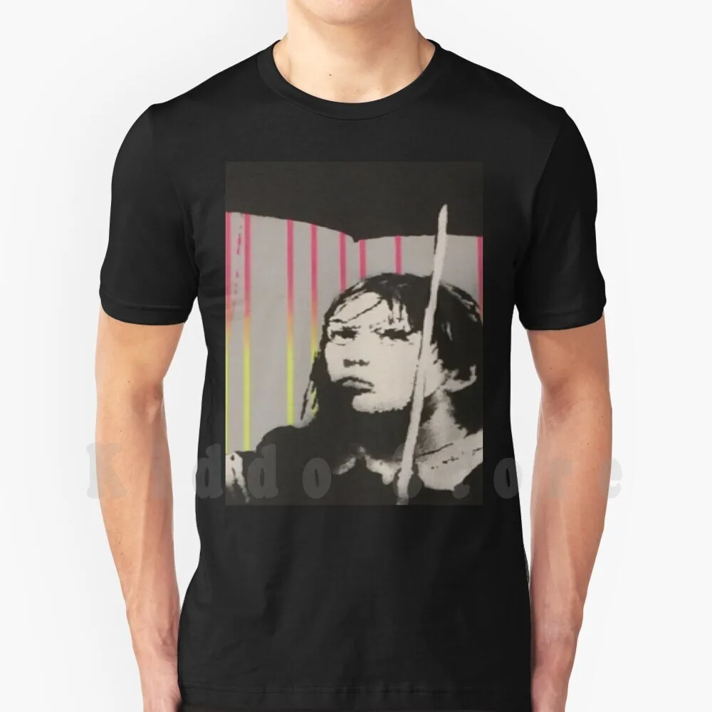 La Chica de la Lluvia de Banksy. Camiseta DIY de Gran Tamaño 100% Algodón Banksy Rain Girl Niña con Paraguas Oficial Blanca Lluvia Colorida Lluvia Triste