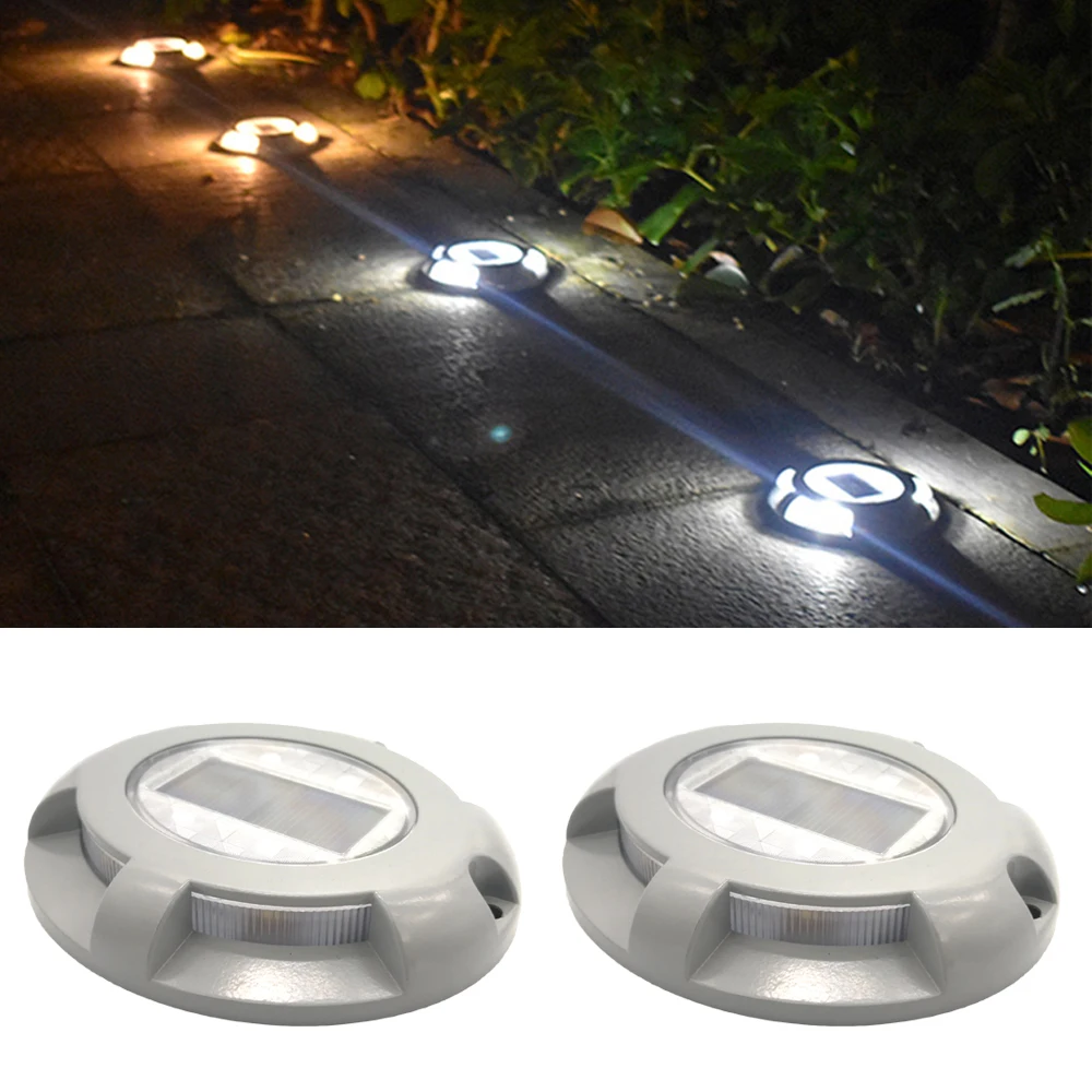 2/4PCS LED Solar Lamp Path Stair Outdoor Waterproof Step Lights IP68 Landscape Courtyard Deck Light