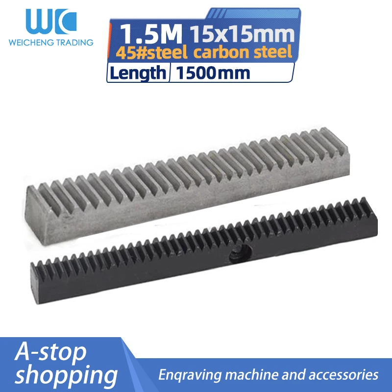 1pc 1.5M-15*15 Length 1500mm Precision Carbon Steel Transmission Spur Rack Gear Slide Rail