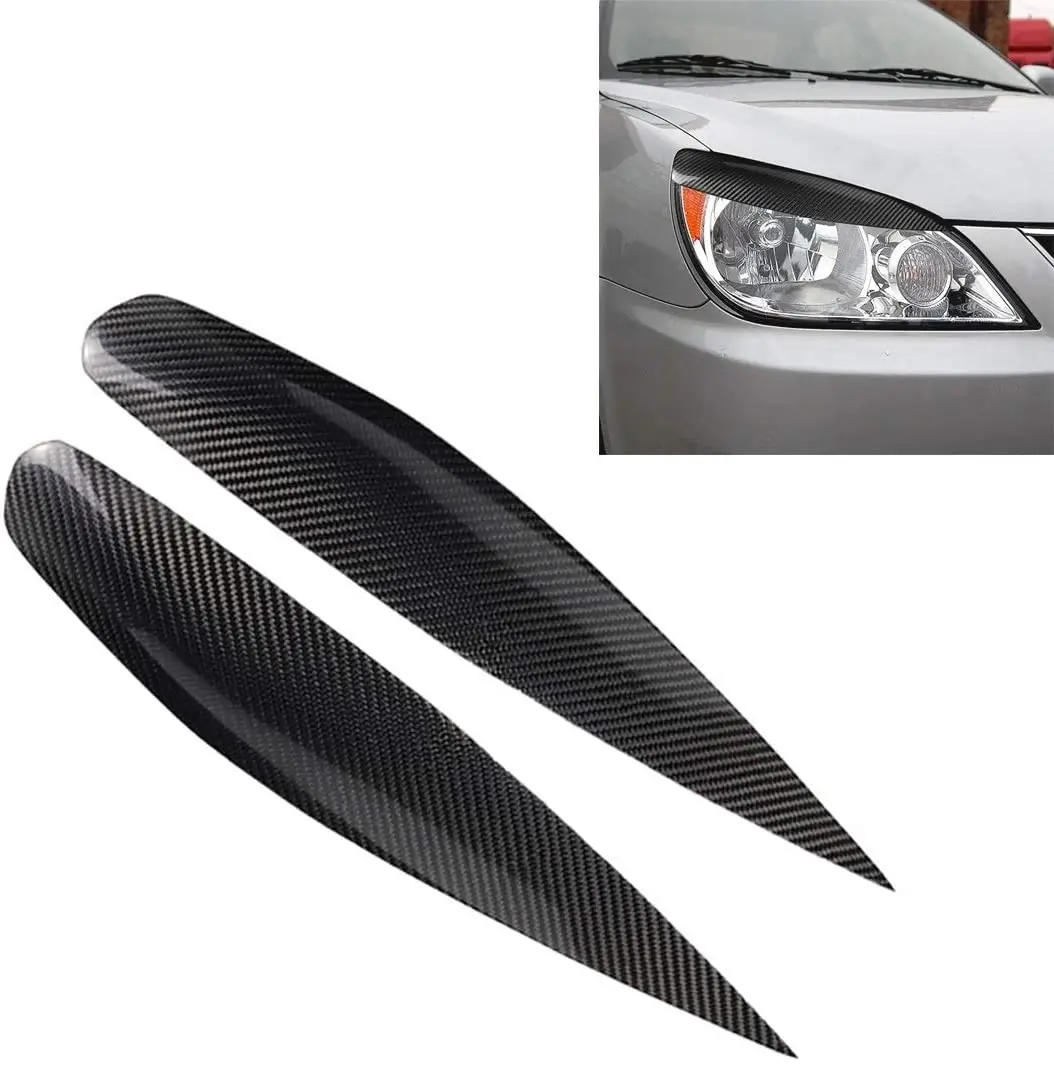 Car Decoration Carbon Fiber Stickers Eyelids Eyebrows Masks Covers For Mitsubishi Lancer Ralliart 2004 2005 2006 Accessories