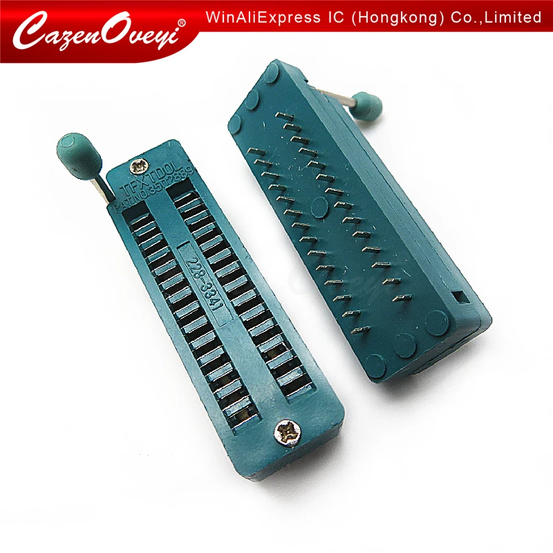 1pcs/lot 14 16 18 20 24 28 32 40 P Pin 2.54 MM Green DIP Universal ZIF IC Socket Test Solder Type IC lock seat zif socket