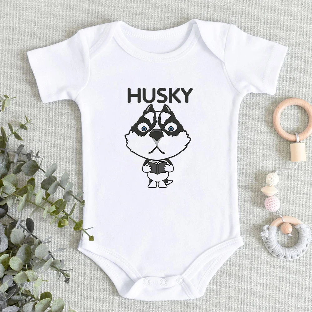 Funny Husky Twin Baby Clothes Summer Short Sleeve Baby Body Girl Bodysuit Spain France Fashion Onesies Casual Jumpsuit for Kids