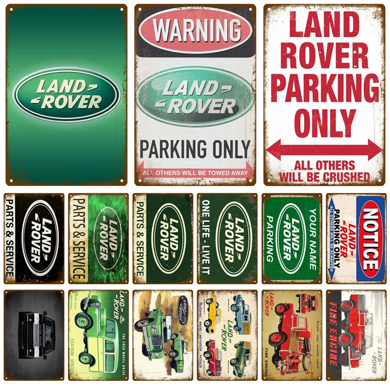 Land Car Rover Plaque Metal Vintage Tin Sign Shabby Chic Decor Metal Signs Vintage Bar Decoration Metal Poster Pub Metal Plate