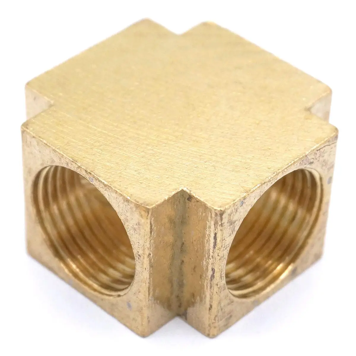 Cross 4 Way Brass Pipe fitting Equal Female Connector 3/8" BSP Thread For Grease System hydraulic system