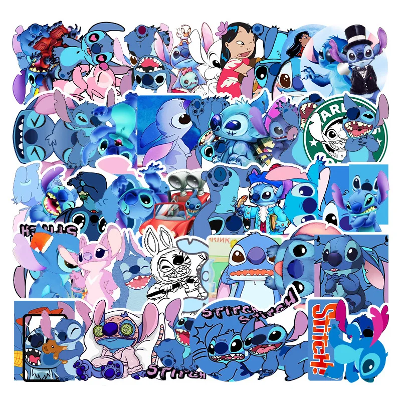 10/30/50pcs Disney Lilo & Stitch Cartoon Stickers Aesthetic Waterproof Cute Kid Toy Stickers Decals for Laptop Diary Phone Bike