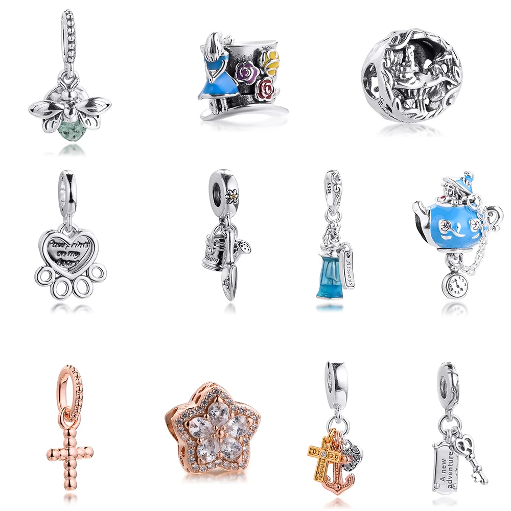 

Fits Europe 925 Original Bracelet Firefly Paw Teapot Key Door Charms Sterling Silver Beads For Jewelry Making Pulseras Perle