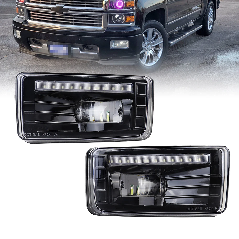 LED Fog Lights with DRL for Chevy Silverado 1500/2500HD/3500HD 2007-2014/ Avalanche 2007-2011 Off-road Package Only