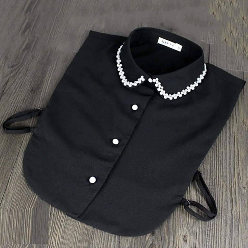 White Bead Fake Collar Women Detachable Collar Shirt Necktie False Collar Female Fake Kragen Sahte Yaka Women Kraagje Nep Dames