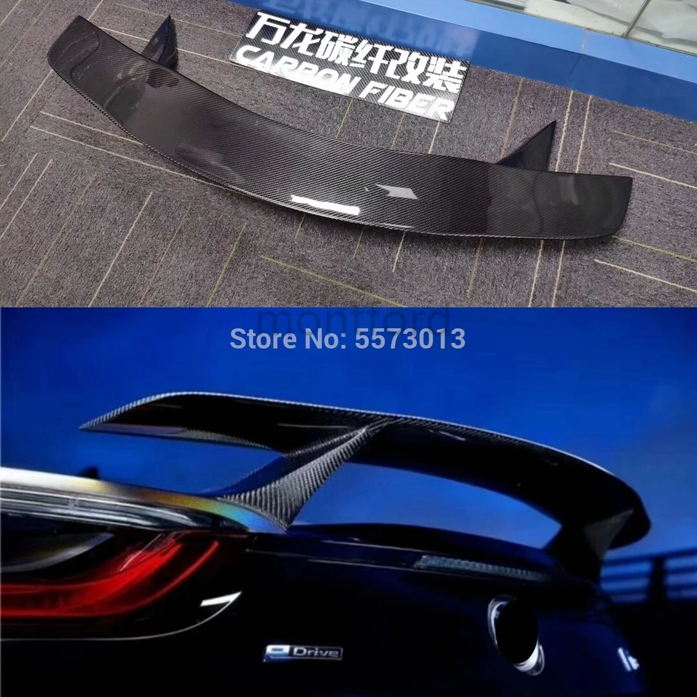 Car Styling Rear Spoiler Wing Carbon Fiber Rear Spoiler Trunk Lip Boot Wing Decoration For BMW i8 2014 2015 2016 2017 2018 2019