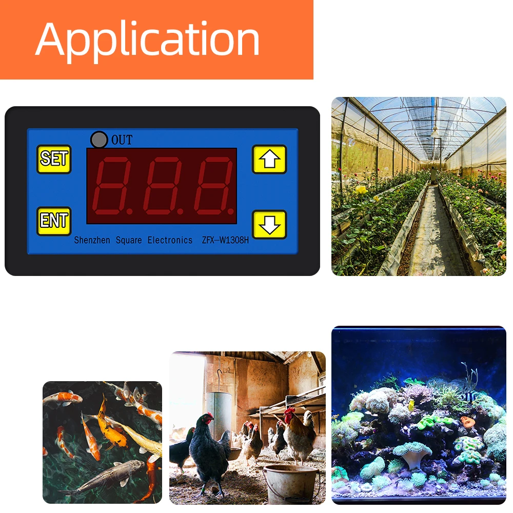 ZFX-W1308H Microcomputer Temperature Controller Digital Thermostat -55~120 ℃ Intelligent Time Controller Electronic Temp Control