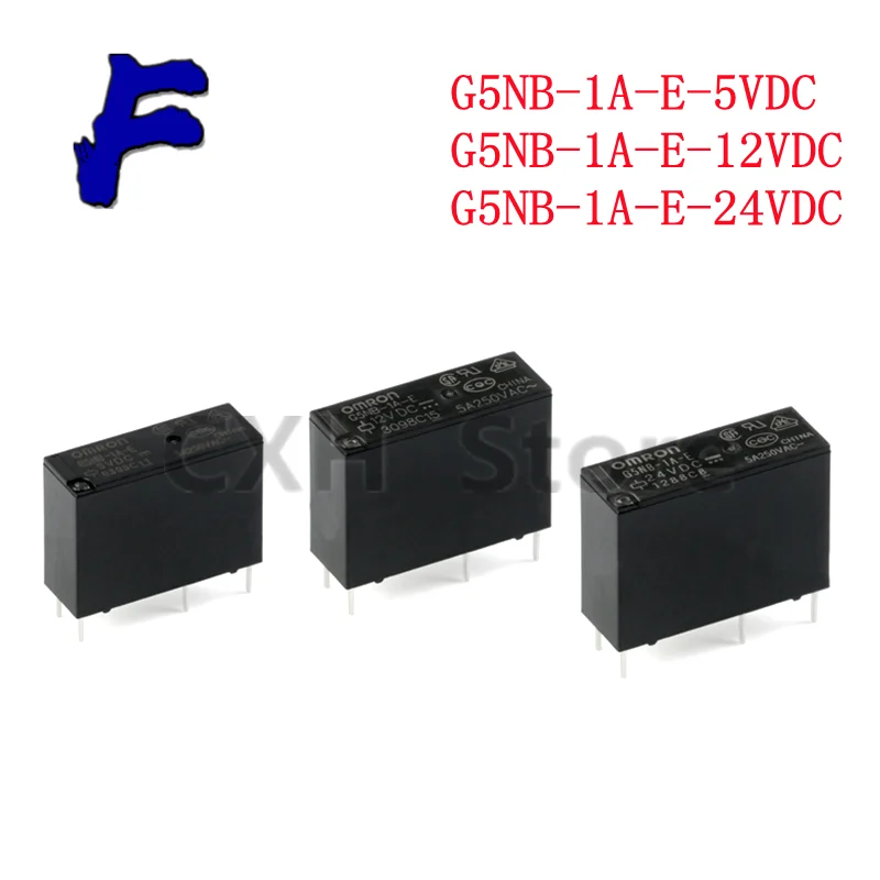 5PCS Power Relay G5NB-1A-E-5VDC G5NB-1A-E-12VDC G5NB-1A-E-24VDC G5NB-1A-E 5V/12V/24VDC 5A 4Pins A group of normally open