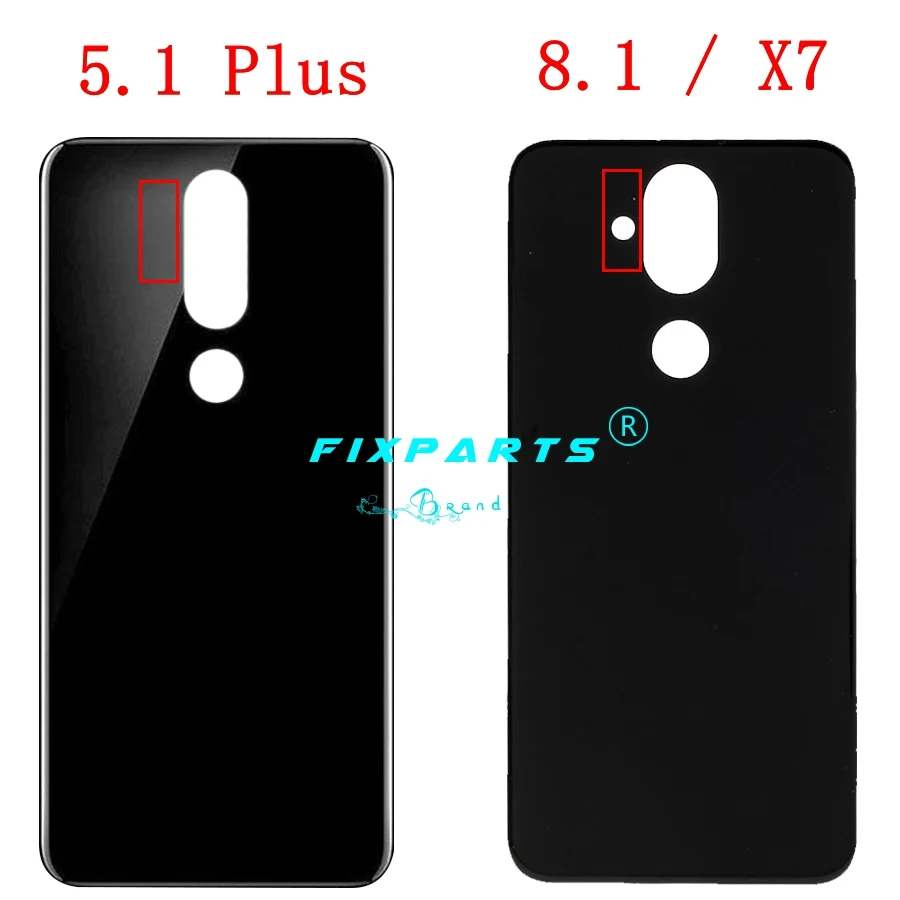 For Nokia 5.1 Plus 6.1 Plus 8.1 X7 TA-1102 TA-1105 TA-1108 TA-1109 TA-1112 TA-1120 1199 Glass Rear Back Housing Battery Cover