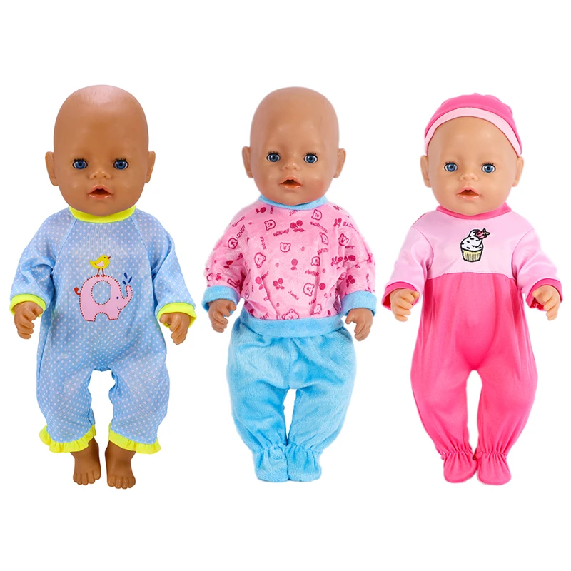 17 Inch Girl Doll Outfits Rompers Suit for 40cm- 43cm Baby Born Dolls Clothes Cartoon Reborn Doll American Girl Doll Accessories