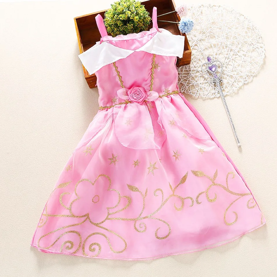 Children Princess Fancy Costume Girls New Rapunzel Anna Dress Kids Christmas Cosplay Belle Aurora Sofia Birthday Party Clothes