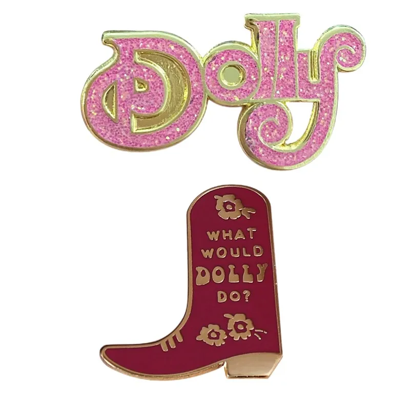 Excellent Quality A Spirited Homage To Female Singer WWDD What Would Dolly Do? Country Music Boots Enamel Pin Unique Humor Badge