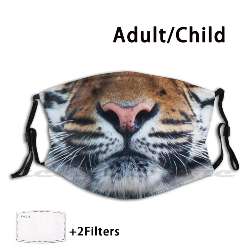 Tiger , Face Mask , Wildlife , Wild Animal Washable Trending Customized Pm2.5 Filter Mask Personal Care Cotton Washable