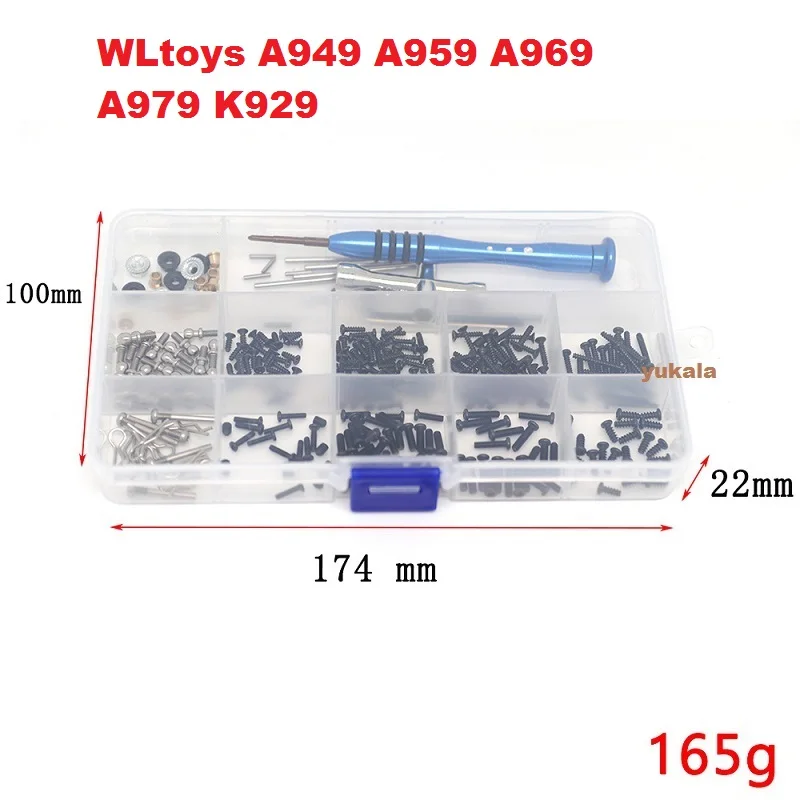 New Repair Screw Tool Box Kit Set for WLtoys 1/18 1:18 A949 A959 A969 A979 K929 RC Car Modification Accessories L388