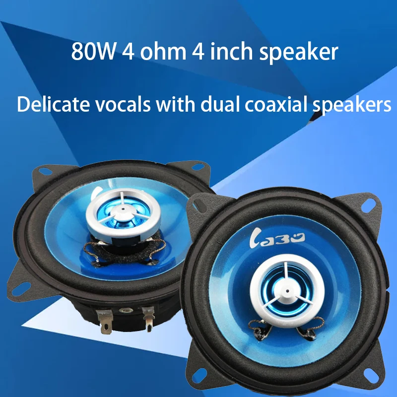 

4 Inch Woofer 80W 4ohm Coaxial Car Audio Speaker Driver Unit Tweeter Dual Horn Exquisitely Modified Home LoudSpeaker