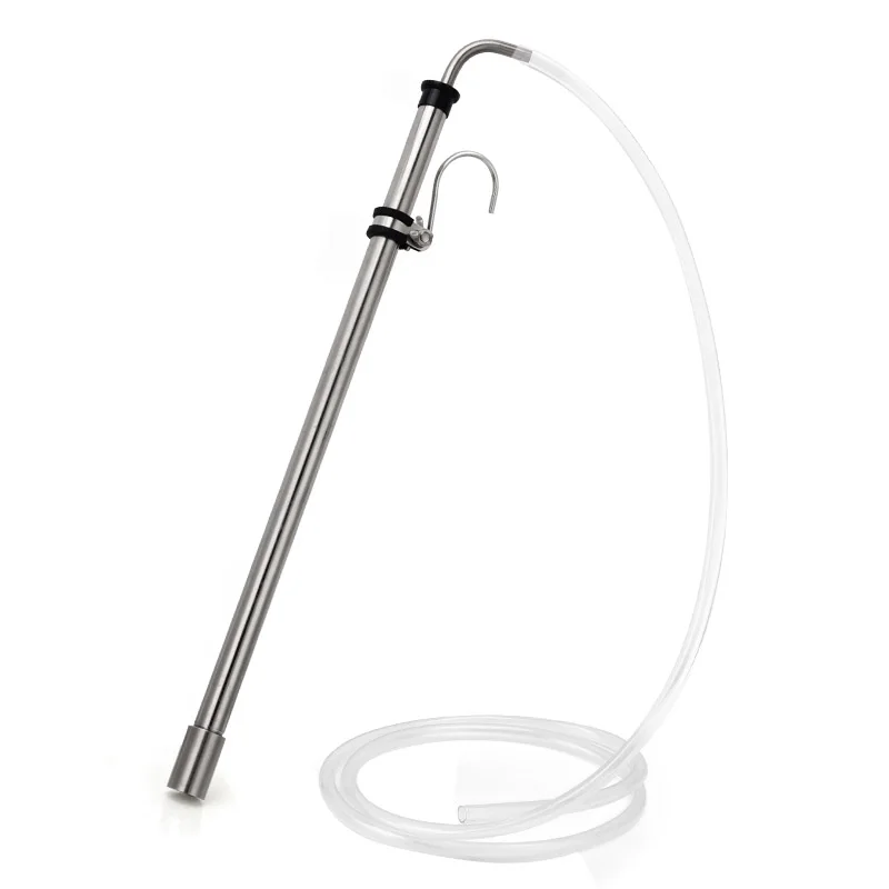 Brewing Auto Siphon, Stainless Steel Siphon Racking Cane with Carboy Clip, Homebrewer Easily Faster Transfer Wort from Container