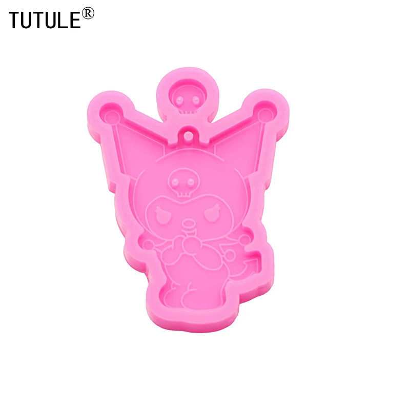 Shiny Keychain cartoon Earrings Resin Kawaii Character Flexible Mold Polymer Clay Resin Supplies Silicone Mold