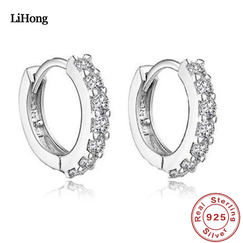 New 925 Sterling Silver Earrings Zircon Crystal Fashion Earrings Woman Wedding Wedding Jewelry gift