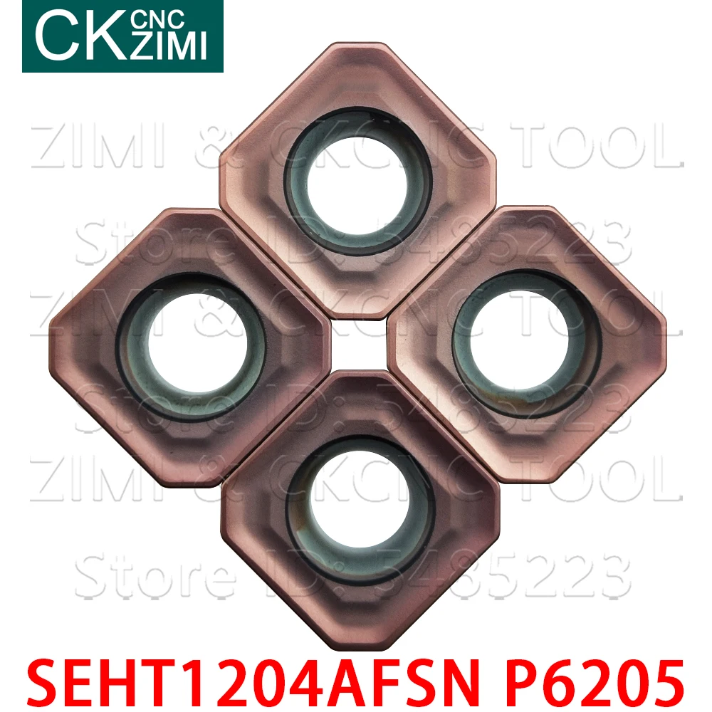 SEHT1204AFSN P6205 ملاحق تفريز من الكربيد التصنيع باستخدام الحاسب الآلي طائرة طحن إدراج فهرسة أدوات تعدين الوجه SEHT للصلب الفولاذ المقاوم للصدأ