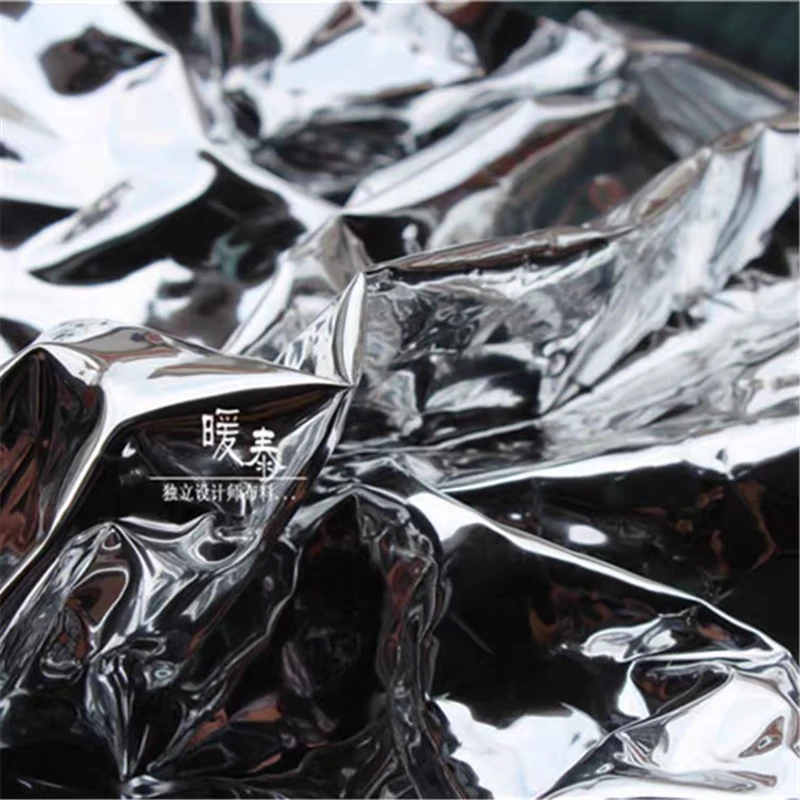 0.25mm TPU Fabric Double-Sided Silver Mirror Reflective DIY Waterproof Bags Background Decor Plastic Clothes Designer Fabric