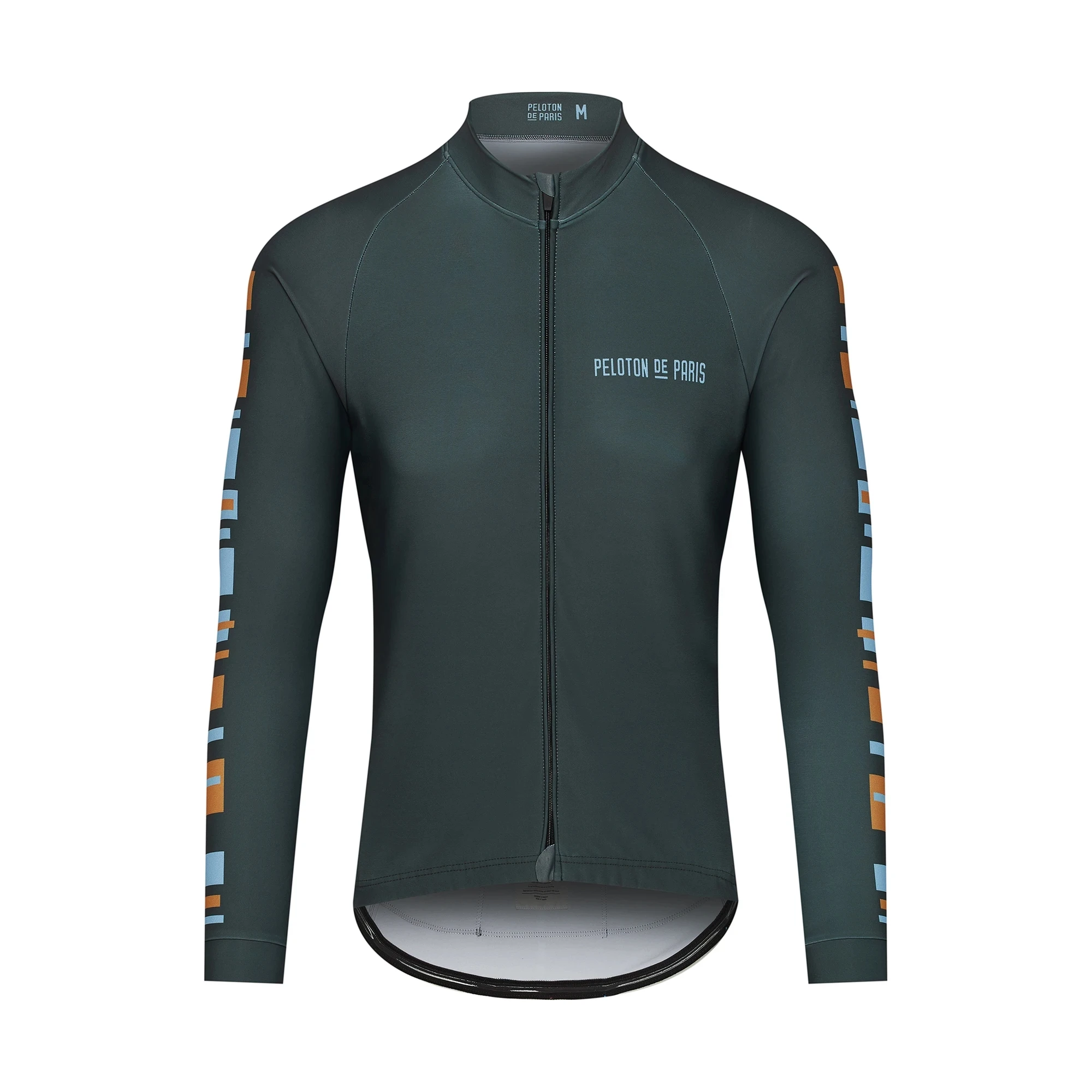 PELOTON DE PARIS Spring/Autumn Mens Long SLeeve Thin Jacket Proprietary Race-fit Cycling Jersey Black Bib Pants Ciclismo Maillot