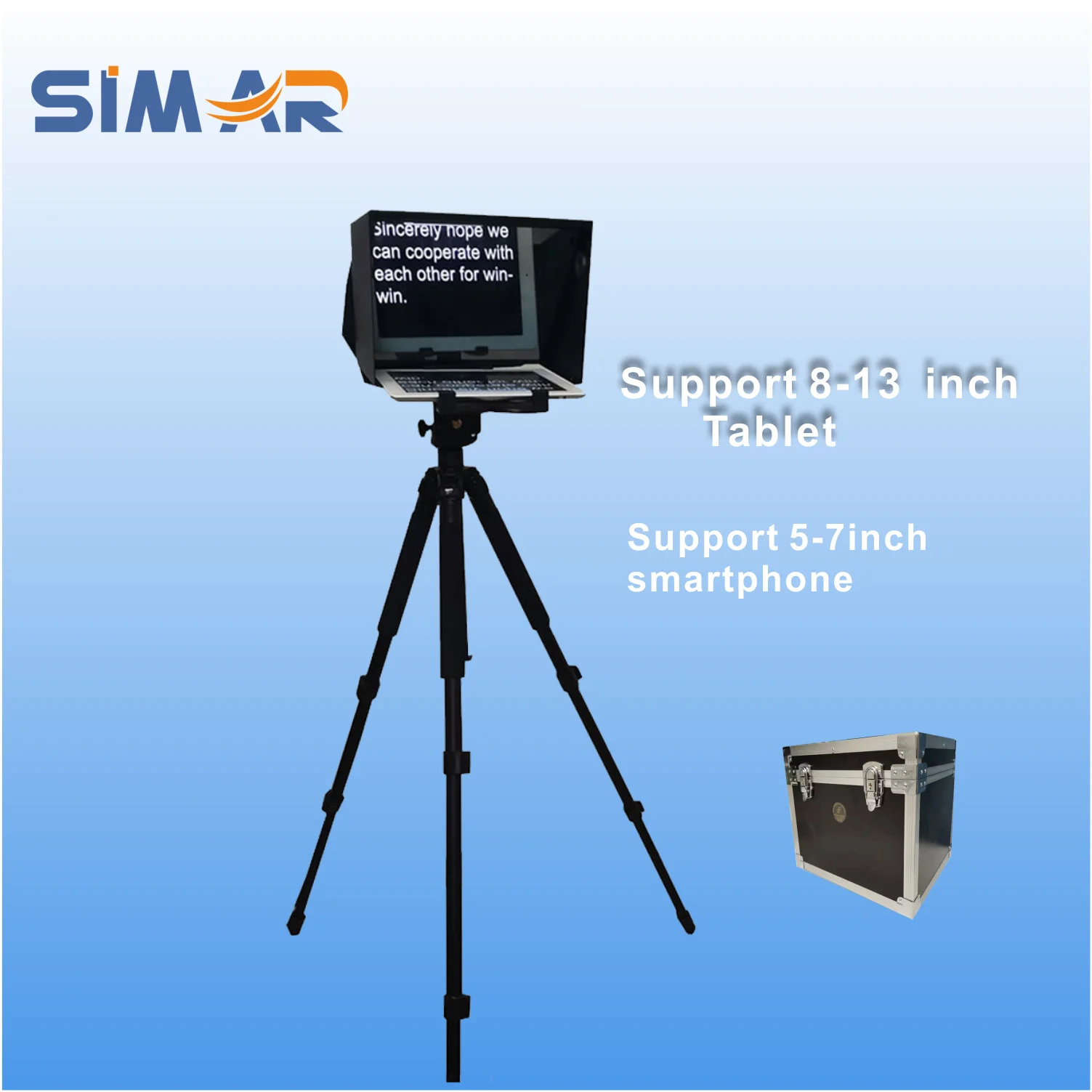 Simar Smart phone and Tablet Portable Autocue Script Speech Teleprompter for Tiktok ,Youtube ,Facebook