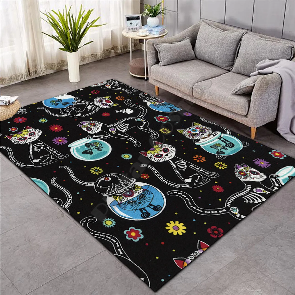 

Horror Cat Halloween Soft Flannel Lion 3D Printed Rugs Mat Rugs Anti-slip Large Rug Carpet Home Decoration 09