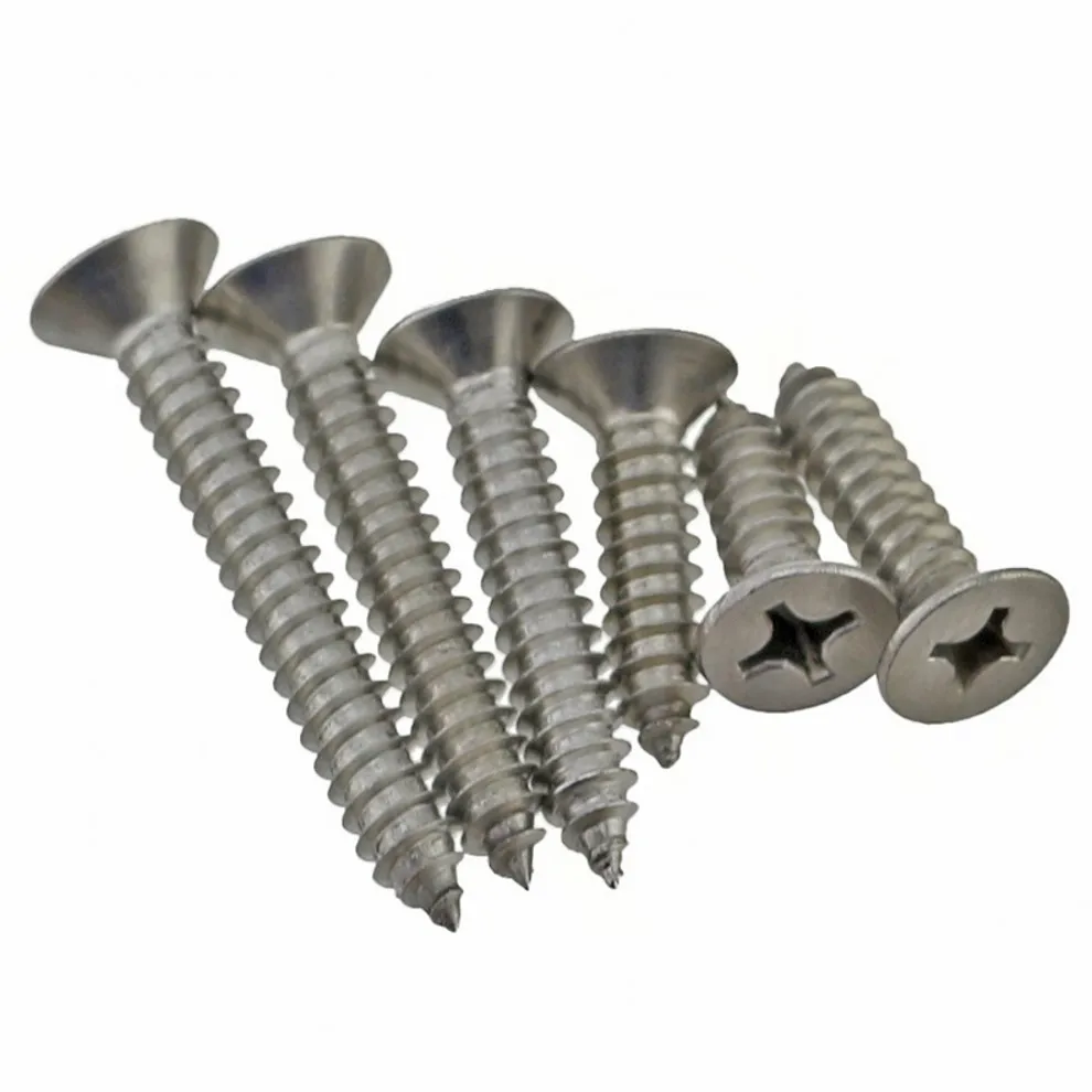 Tornillos autorroscantes avellanados M3 M4 M5 Phillips, tornillos de cabeza plana de acero inoxidable 201, tornillos empotrados en cruz para madera