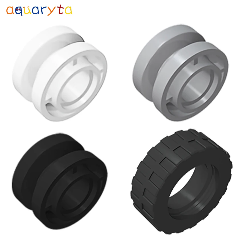 

AQUARYTA 4pcs Technology Building Car Toys 11.2x7.84mm Wheel Hub & 17.6x6.24 Tire Compatible 42610 92409 DIY Assembles Toys Gift