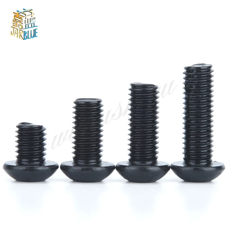 100PCS M4 series 10.9 pan round head hex socket screws M4*6/8/10/12-50 mm the mushroom Iso 7380