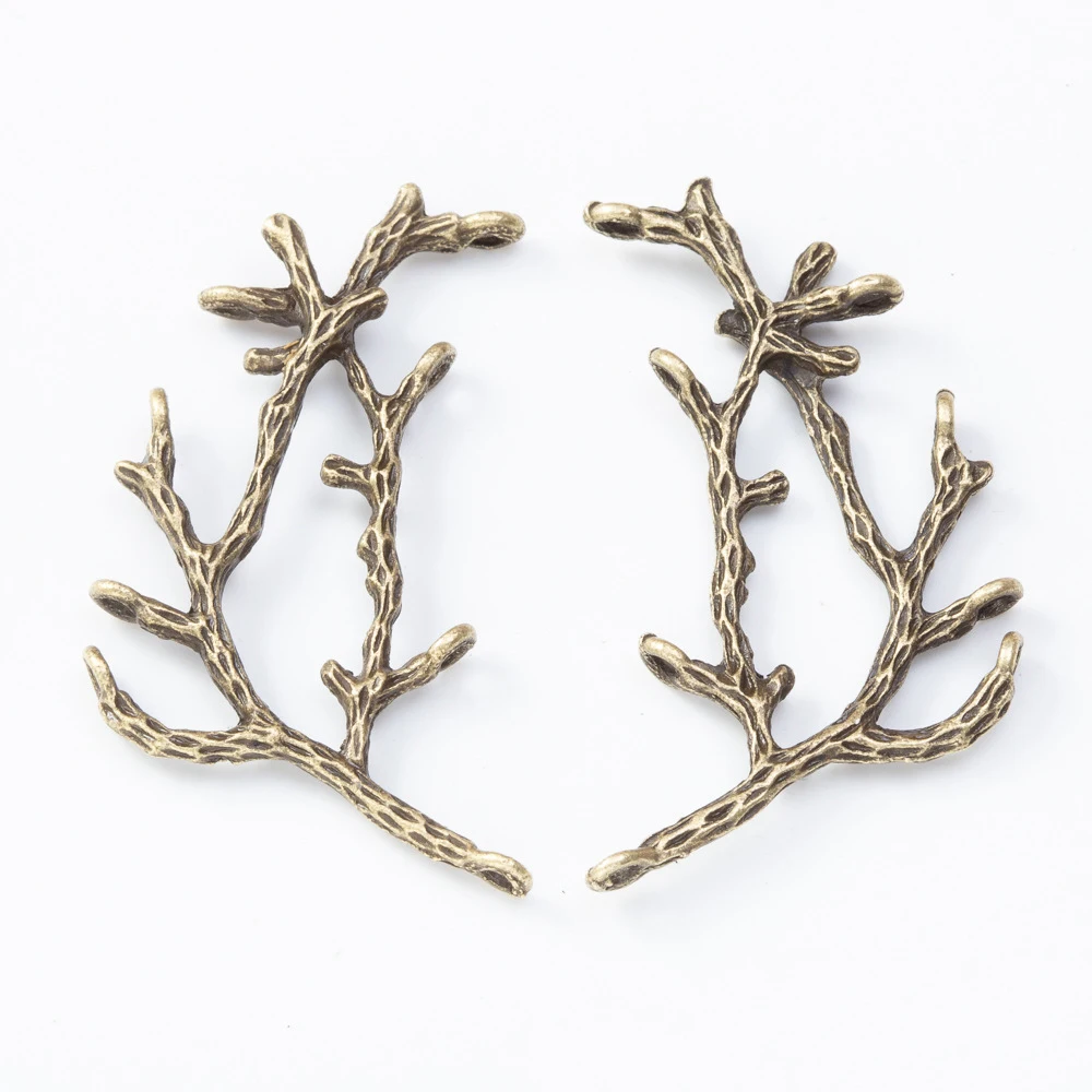 10pcs Metal Tree Branch Charms Pendants for DIY Necklaces Bracelets Brooches Jewelry Findings Craft Jewelry Making Wholesale