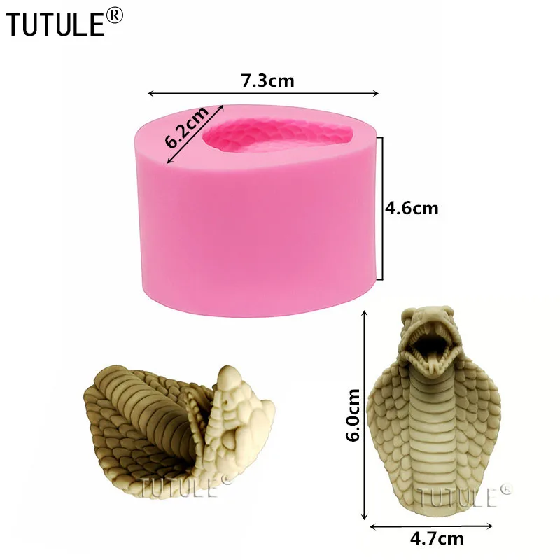 Snake Head Mold Fondant Silicon Snake Mold Charm-Snake Silicone Mold Cake Candy Clay Animal Jewelry Snake Head Soap Mold